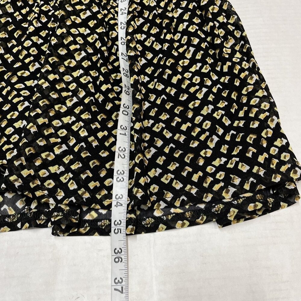 Ember Dress  Black Chiffon Metallic Tiered Smocked Mini High Neck Size M Event‎ - Picture 5 of 8